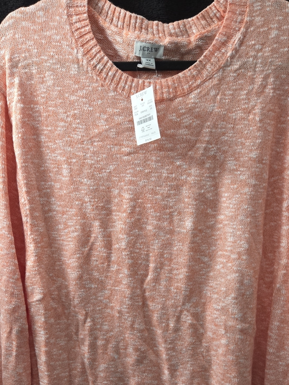 J. Crew Peach Marled Crewneck Sweater